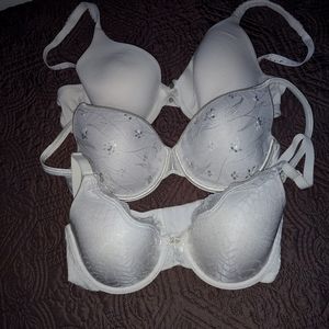 3 white bras